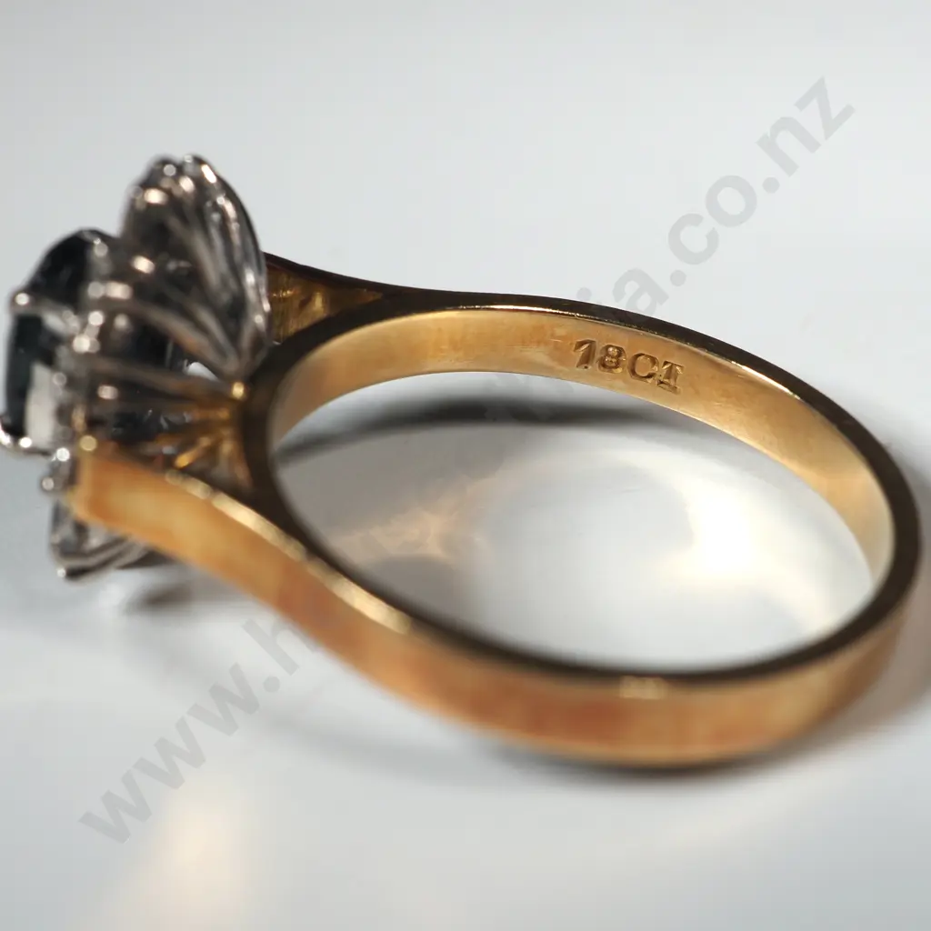 18ct Gold Sapphire & Diamond Princess Diana Style Ring - Valued at $4,990.00 Image 1++