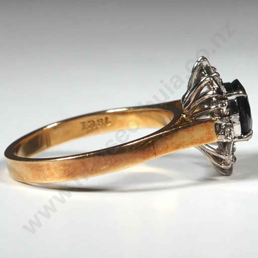 18ct Gold Sapphire & Diamond Princess Diana Style Ring - Valued at $4,990.00 Image 1++