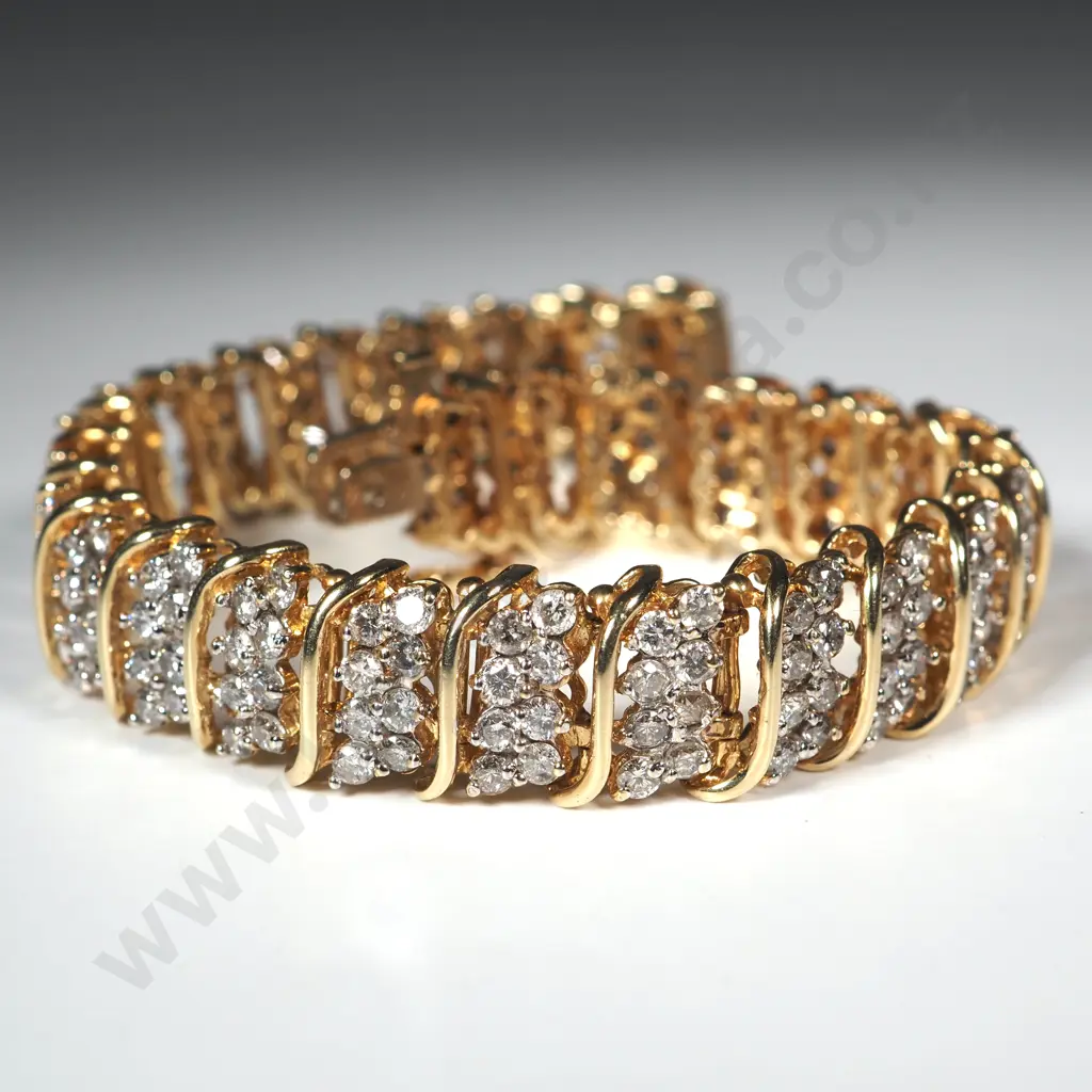 Exquisite 14ct Gold Diamond Tennis Bracelet Valued at $18,500 w 6.48 Carats of Diamonds! Image 1++