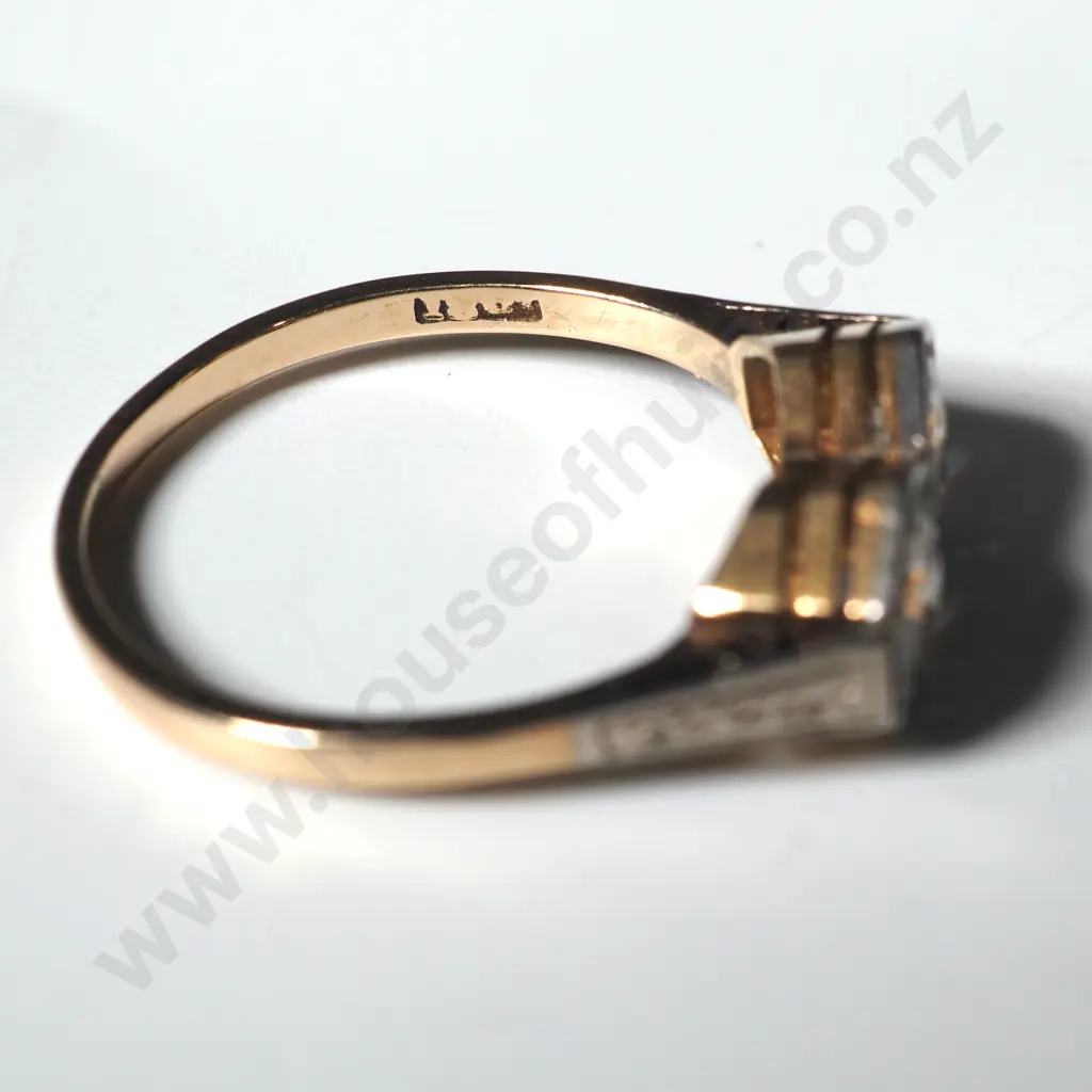 Antique 18ct Gold Two Diamond Ring Valued at $6,200 Image 1++