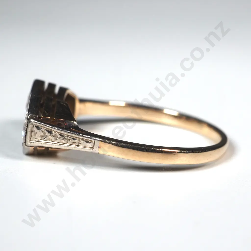 Antique 18ct Gold Two Diamond Ring Valued at $6,200 Image 1++