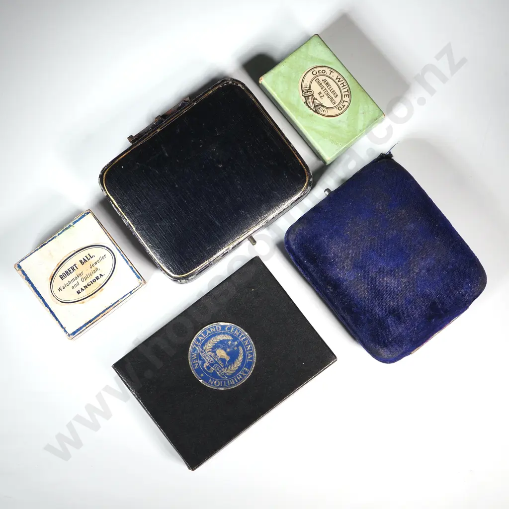 Bag Contains Five NZ Jewellery Boxes. One "Hugh Black Waihi Auckland NZ "  Image 1++