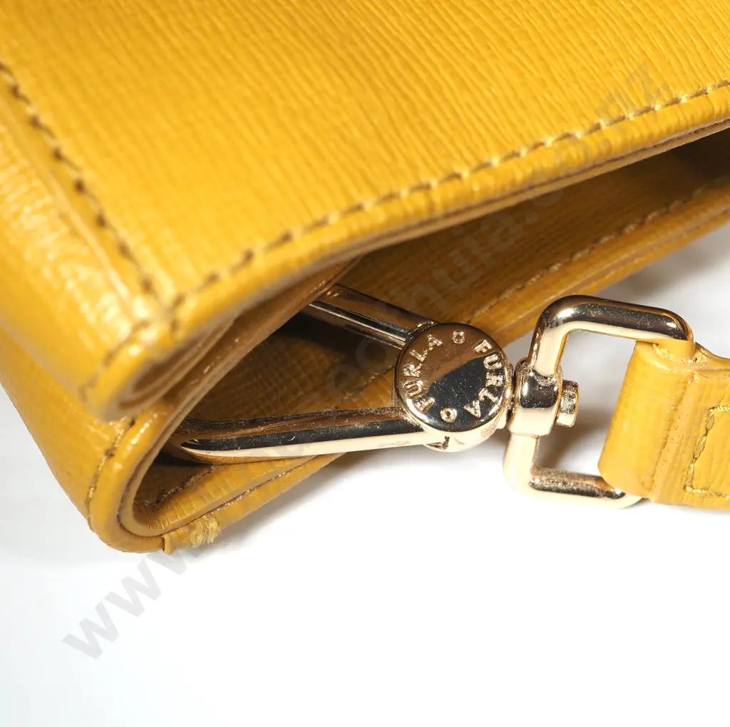 FURLA Linda Saffiano Leather Bag in Yellow Image 1++