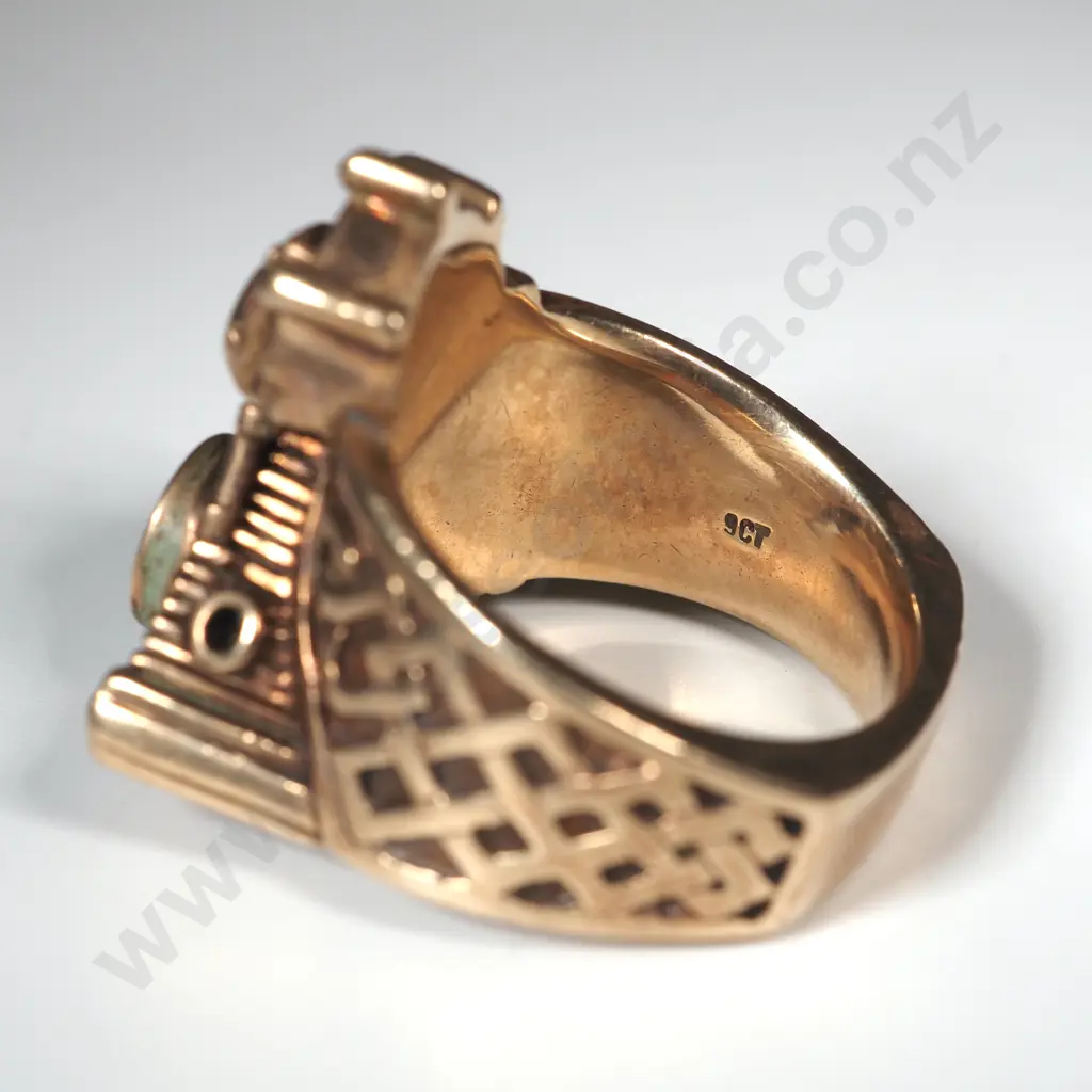 Substantial 9ct Gold Harley Davidson Evolution 6A Ring Image 1++