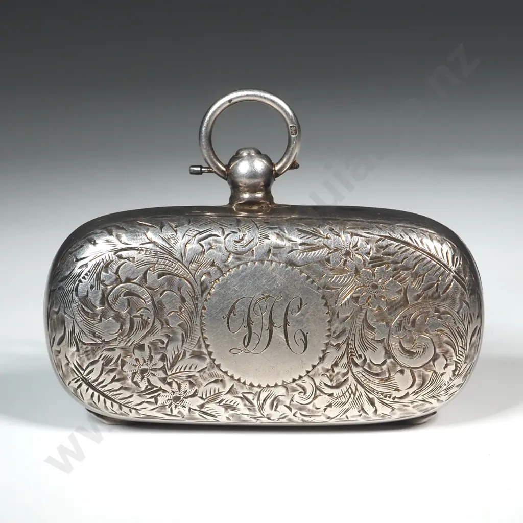 Sterling Silver Engraved Double Sovereign Holder Image 1++