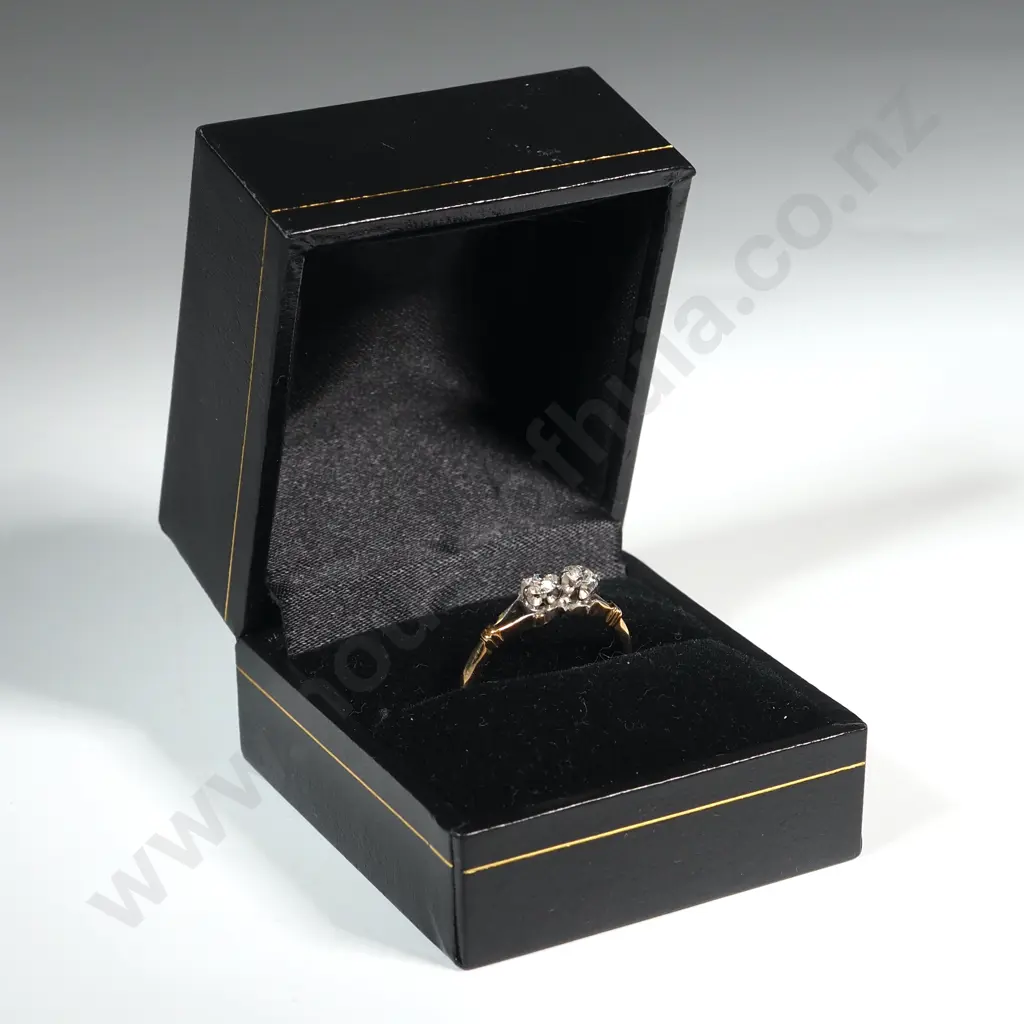 18ct Gold & Platinum Two Stone Ring  Image 1++