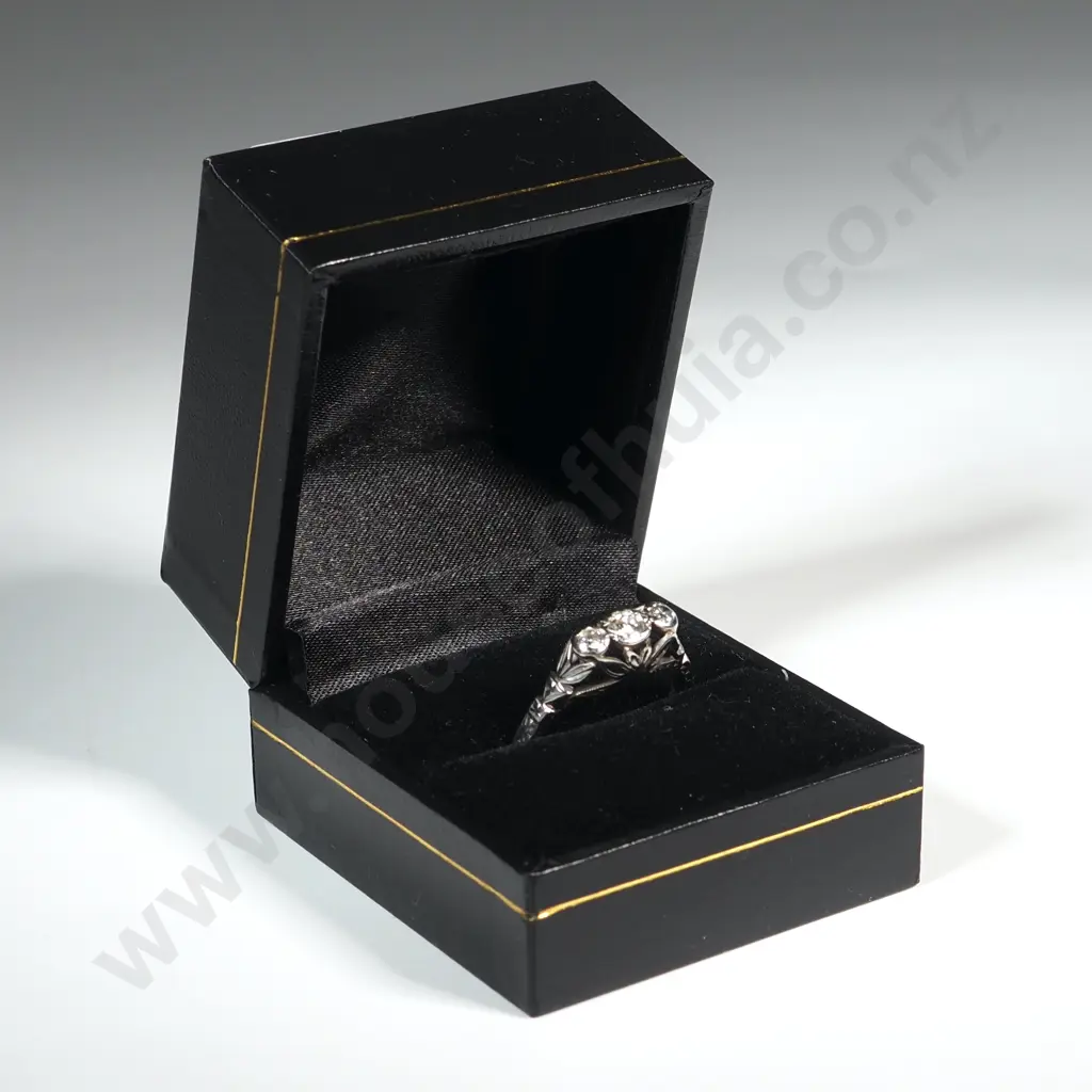 Three Stone Platinum & Three Stone Diamond Ring  Image 1++