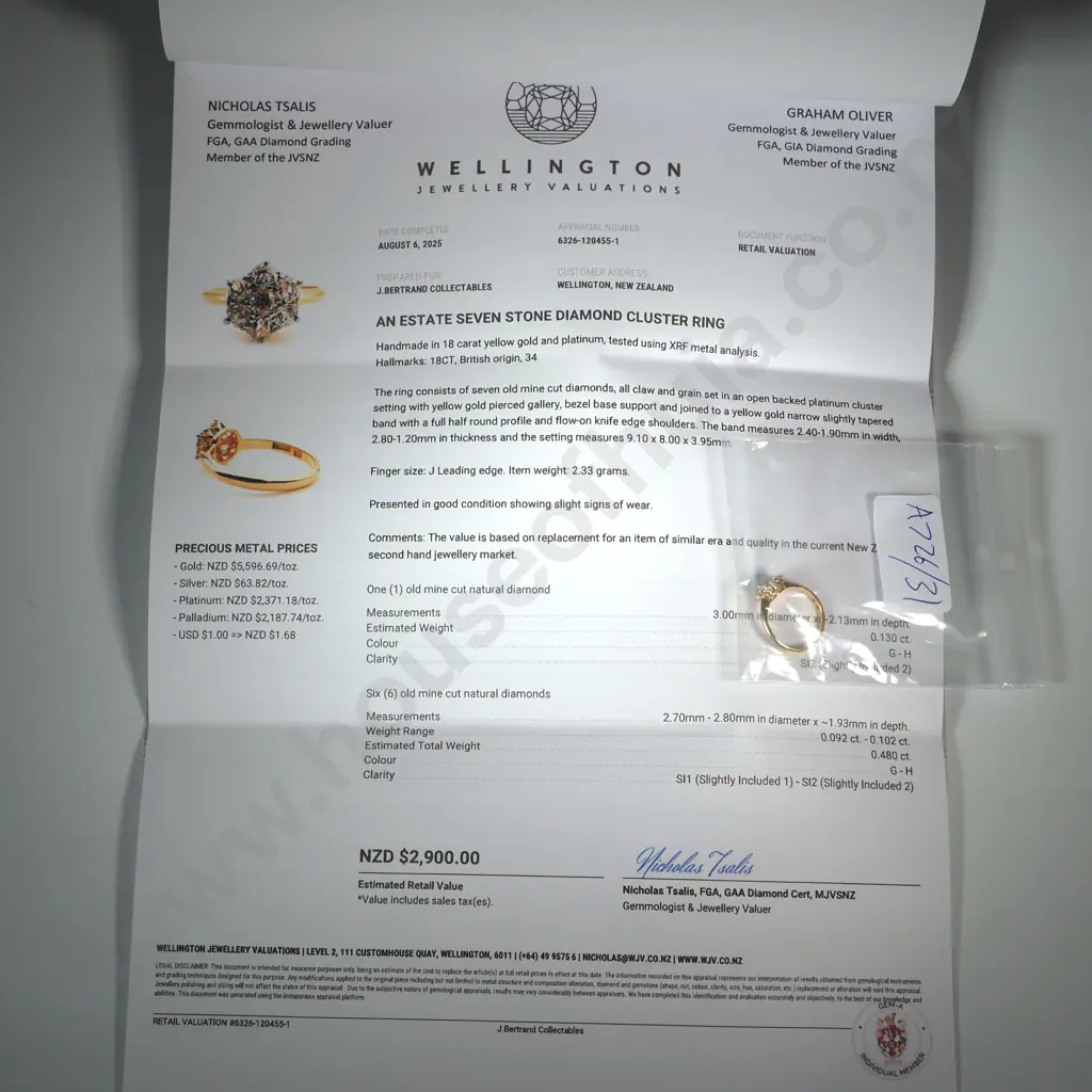 18ct Gold Diamond Cluster Halo Ring - Valued at $2,900.0 Image 1++