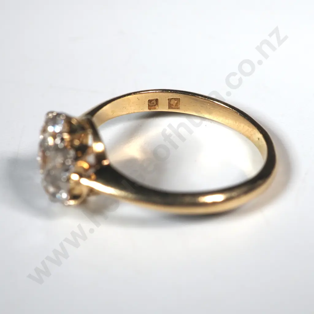 18ct Gold Diamond Cluster Halo Ring - Valued at $2,900.0 Image 1++