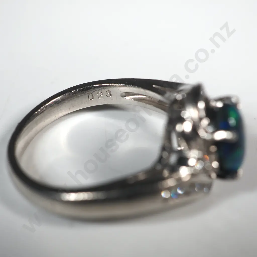 Spectacular Platinum Diamond & Opal Ring - Valued at $3,990.00 Image 1++