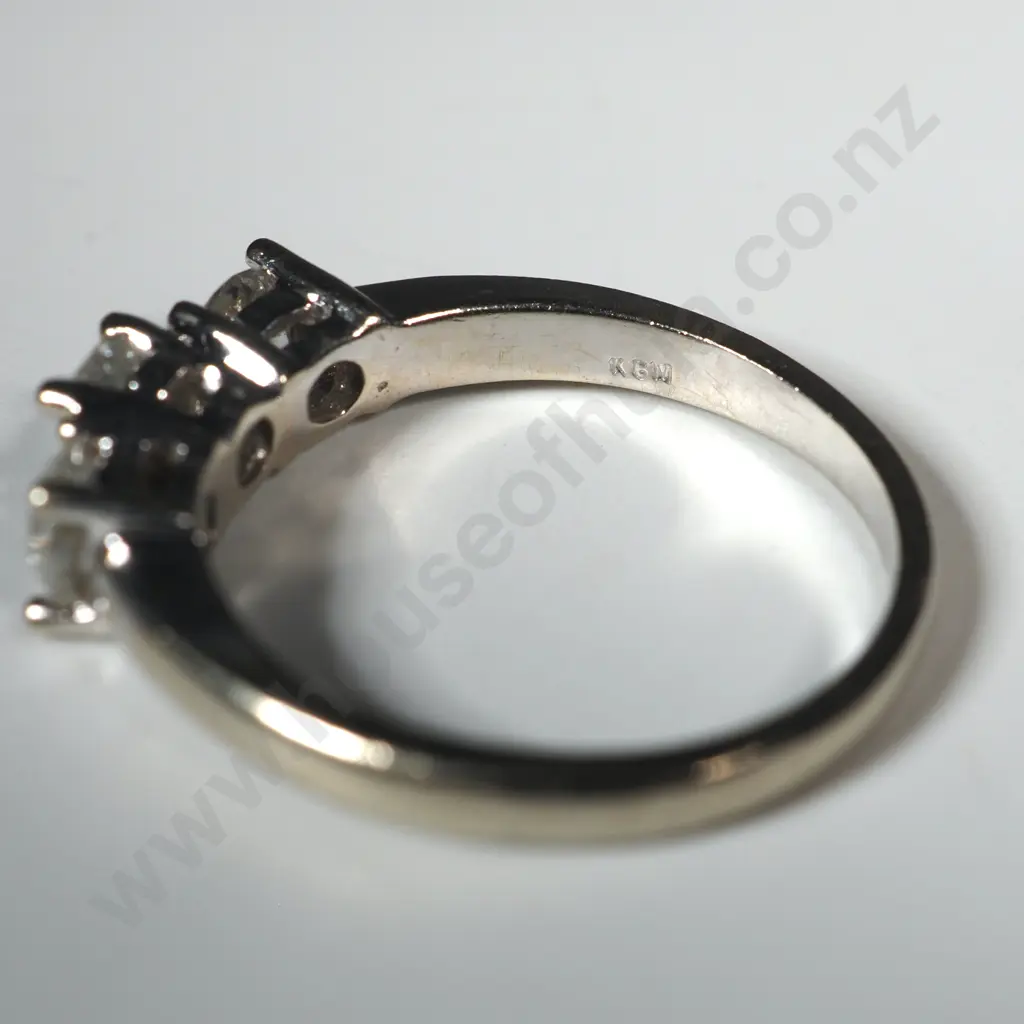 14ct White Gold Three Stone Diamond Ring - Valued at $5,350.00 Image 1++