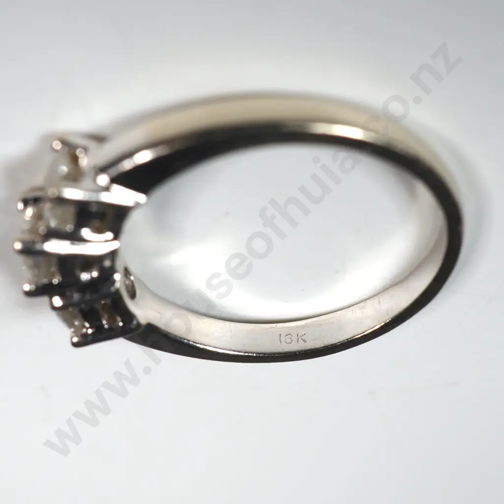 14ct White Gold Three Stone Diamond Ring - Valued at $5,350.00 Image 1++