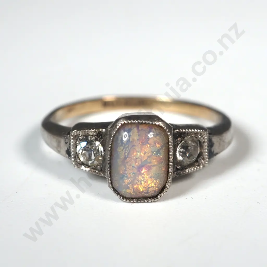 9ct & Sterling Silver Opal & Gemstone Ring in Period Box Image 1++