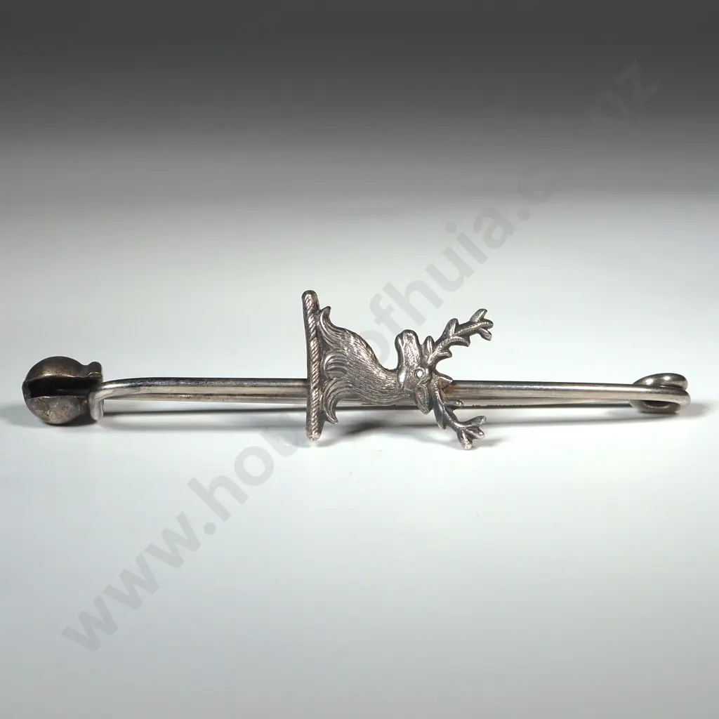 Large Sterling Silver Stag Brooch / Kilt Pin Image 1++
