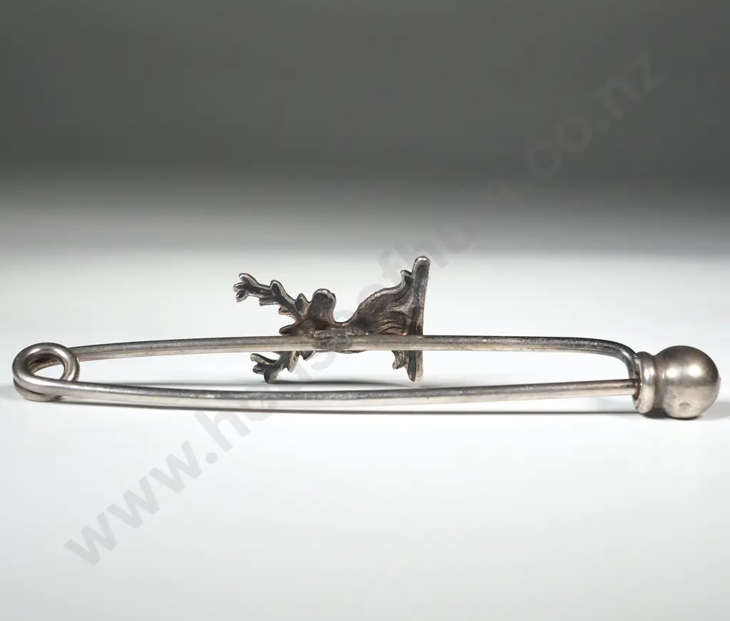 Large Sterling Silver Stag Brooch / Kilt Pin Image 1++