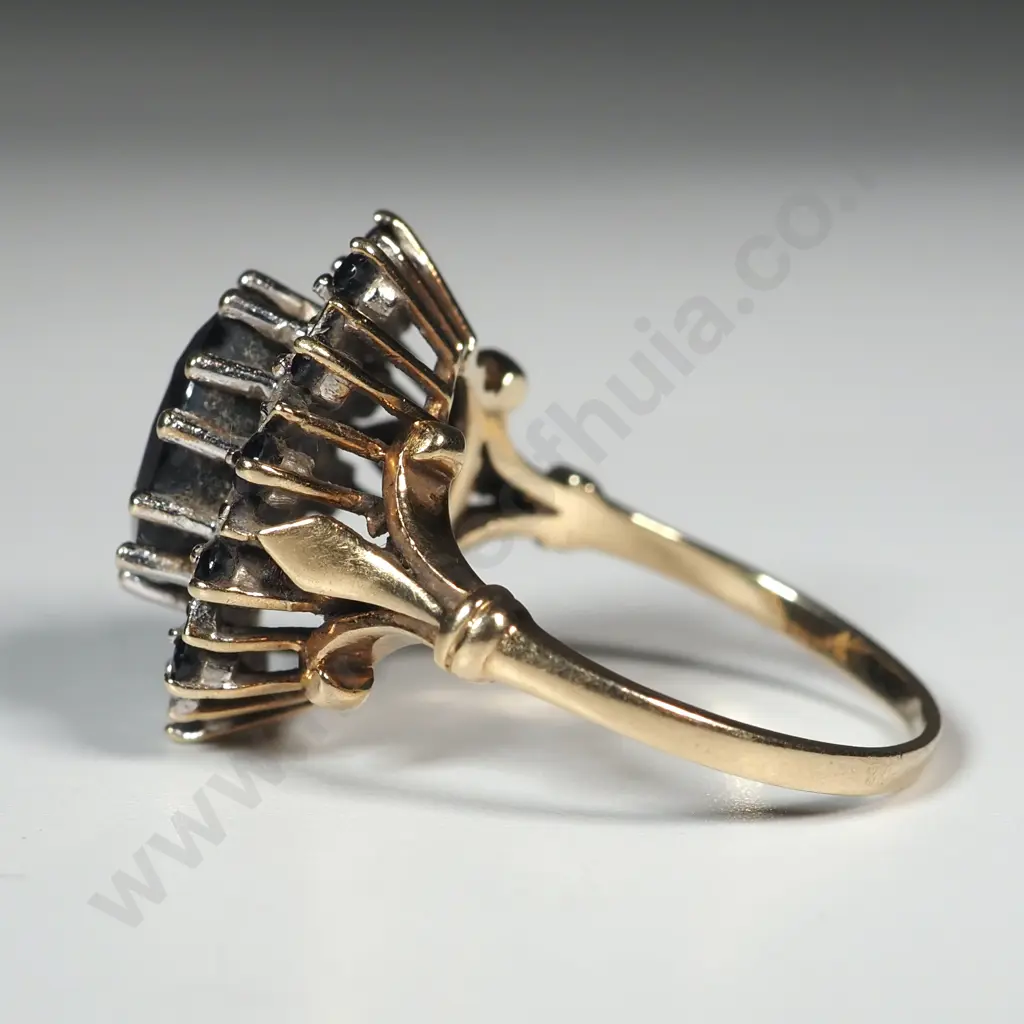 9ct Sapphire Cluster Ring  Image 1++