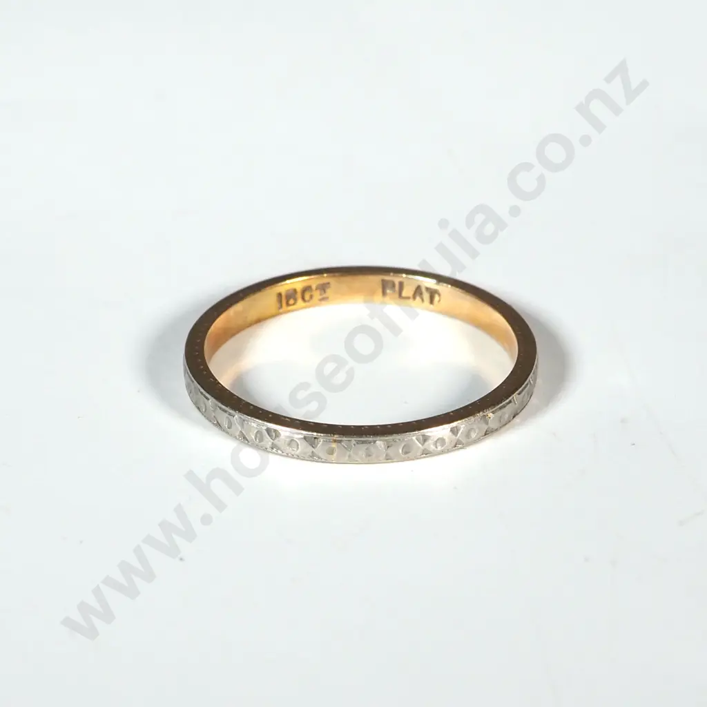 18ct Gold & Platinum Wedding Band Image 1++