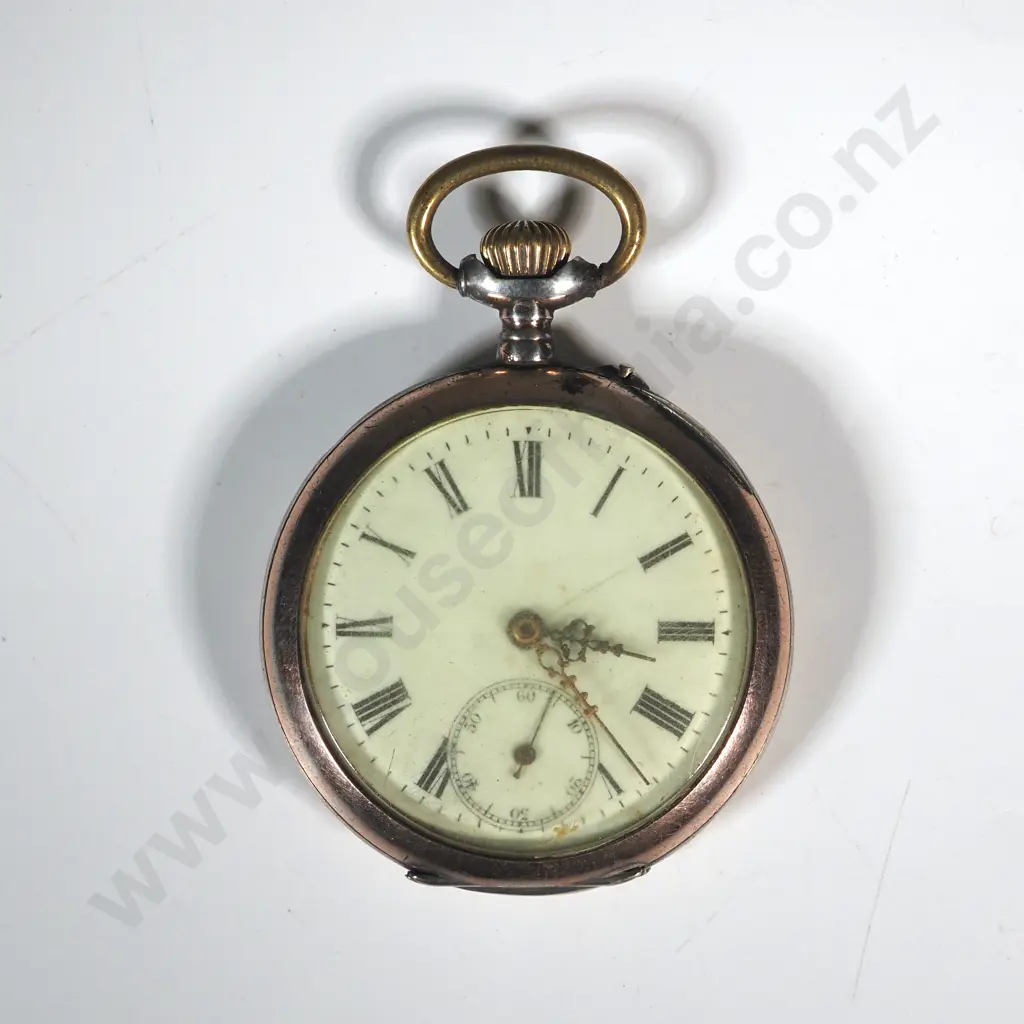 .800 Silver Antique Pocket Watch A/F Image 1++