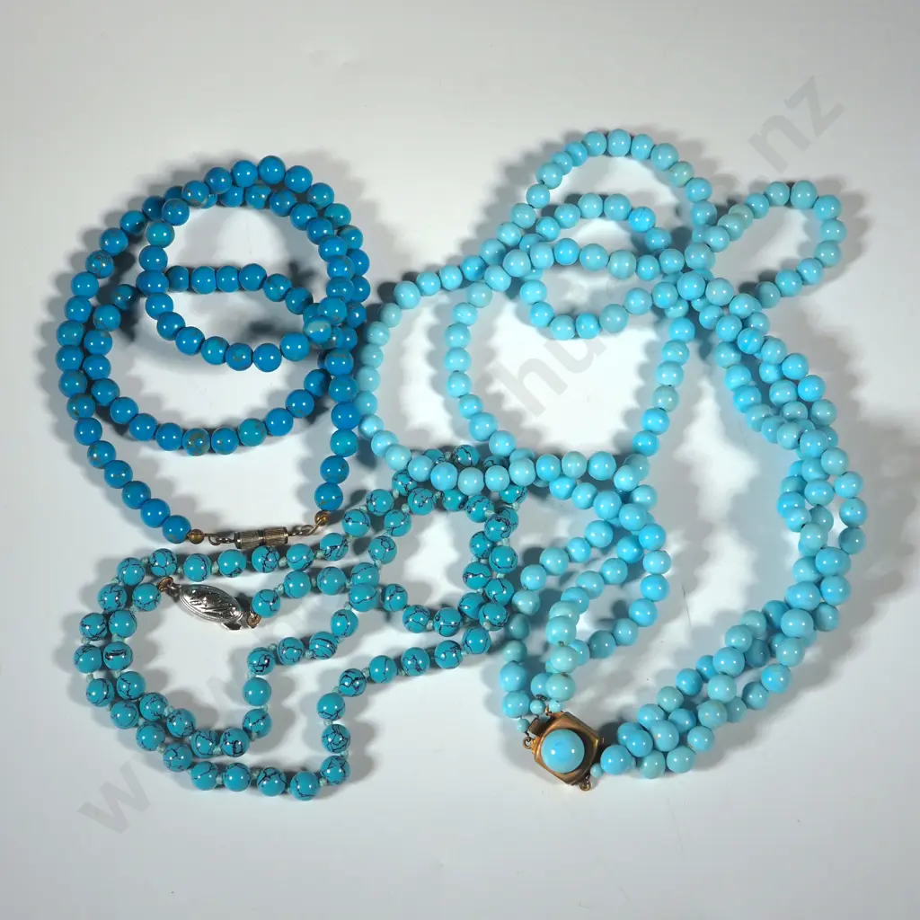 Three Turquoise Bead Necklaces Image 1++