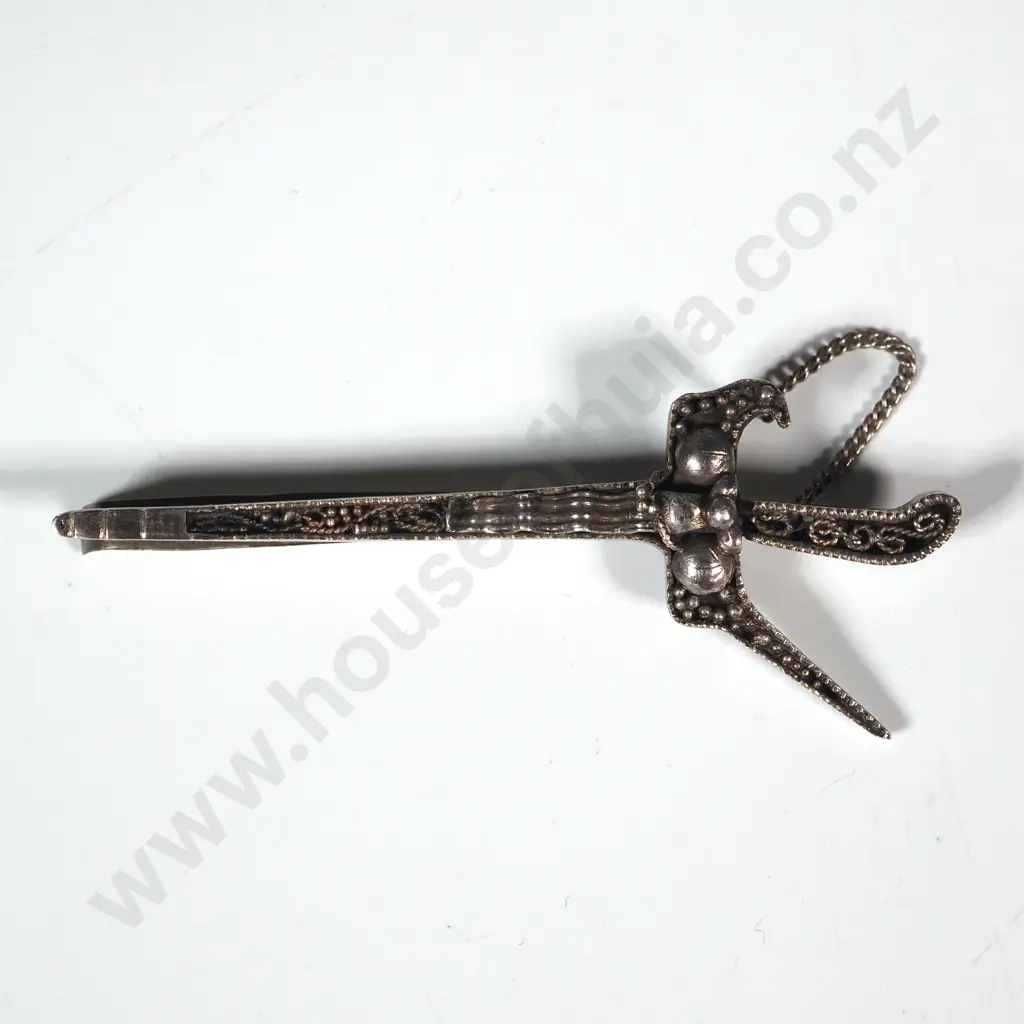 800 Silver Kris Sword in Scabbard Image 1++