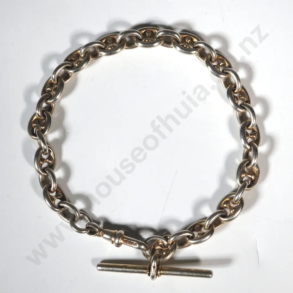 Antique Sterling Silver Fob Watch Bracelet, Traces of Gilding Image 1++