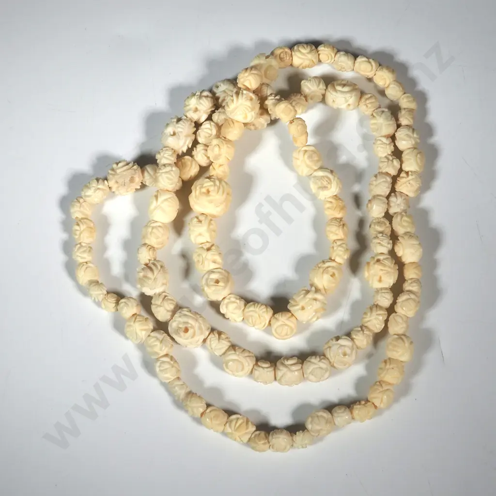 Vintage  Long Ivory Necklace Image 1++