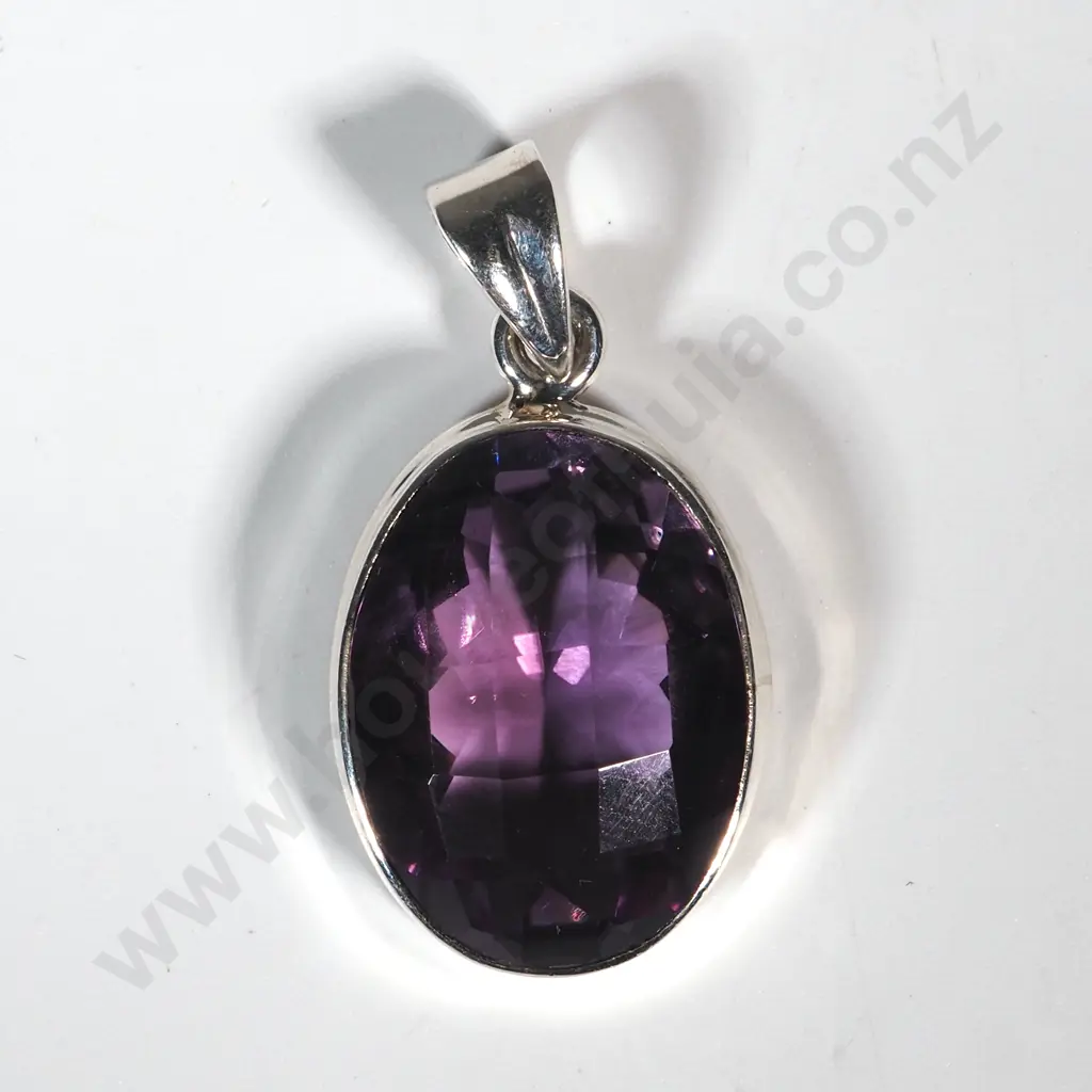 Sterling Silver & Amethyst Pendant  Image 1++