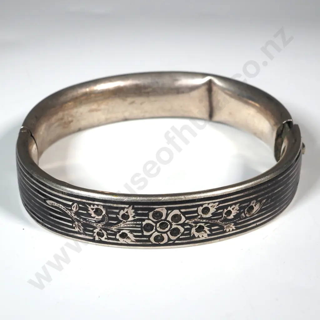 Sterling Silver Hinged Bangle A/F Image 1++