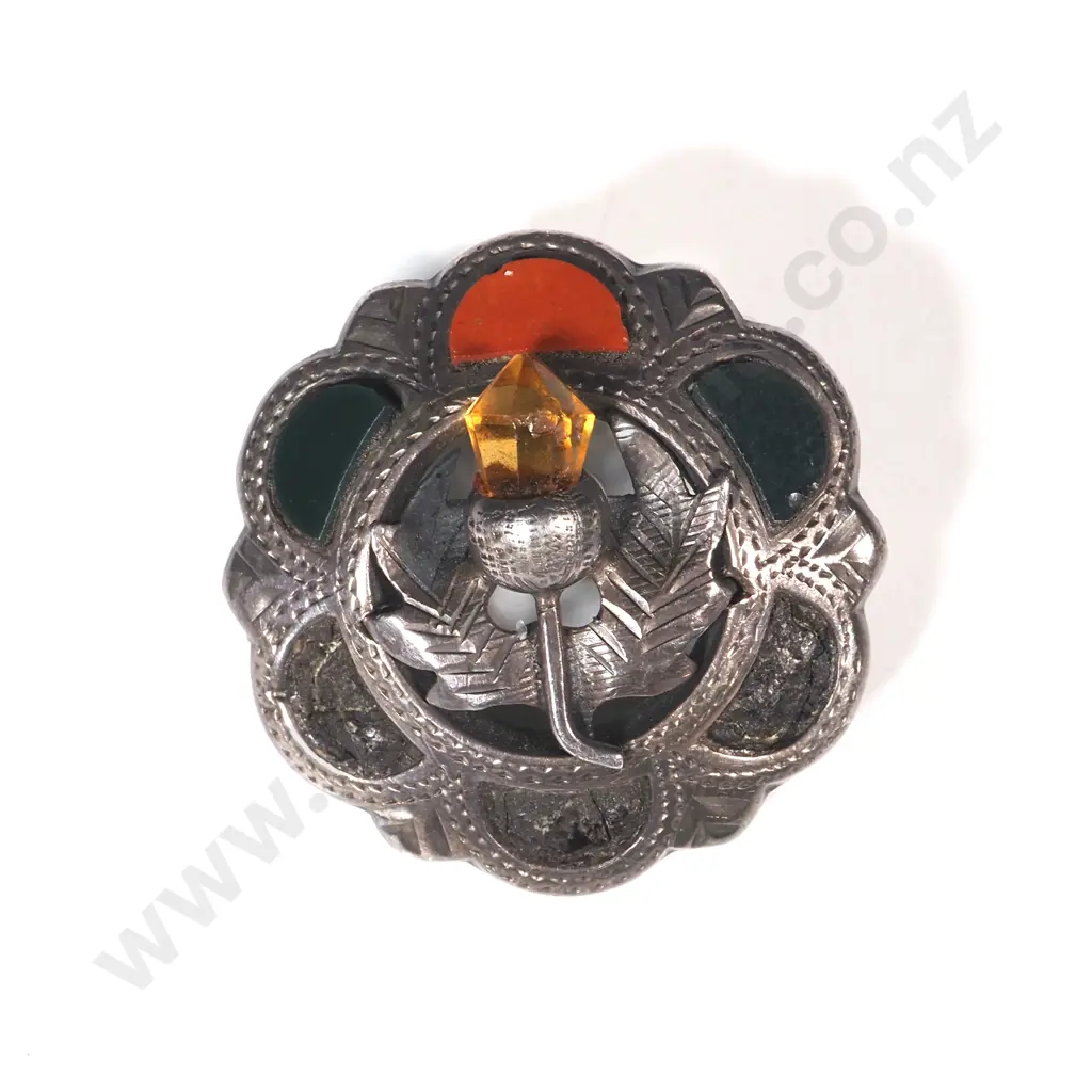 Sterling Silver Scottish Thistle Brooch A/F Image 1++