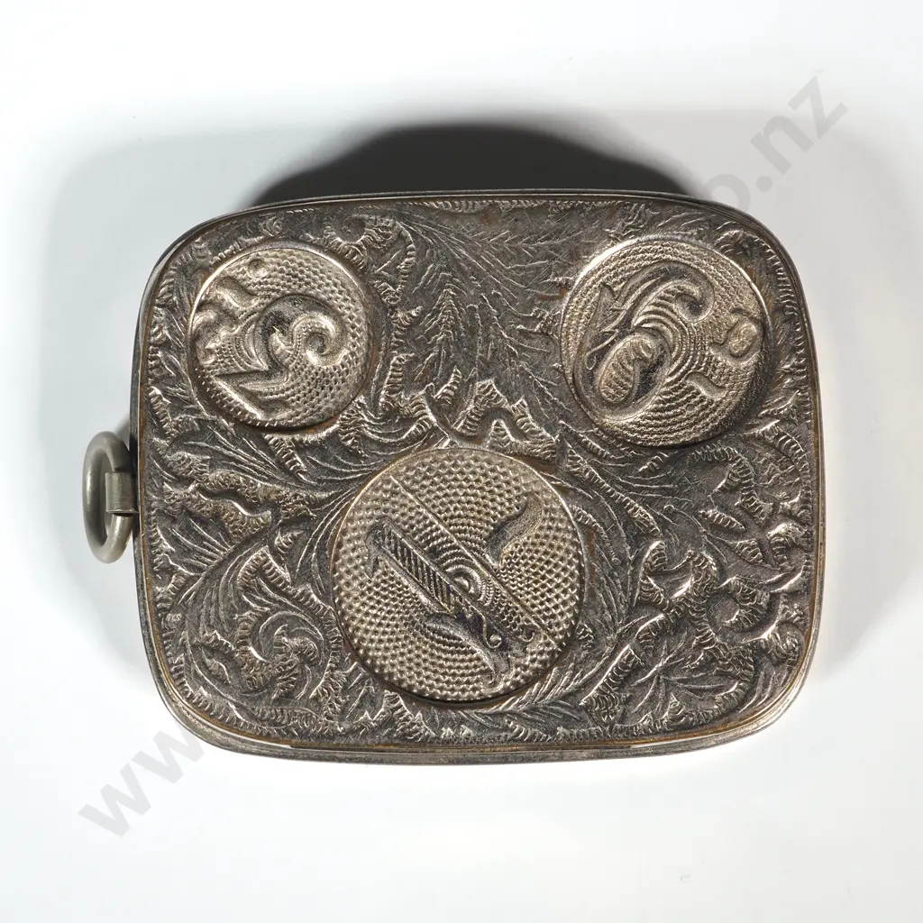 Vintage White Metal Coin Case. Image 1++