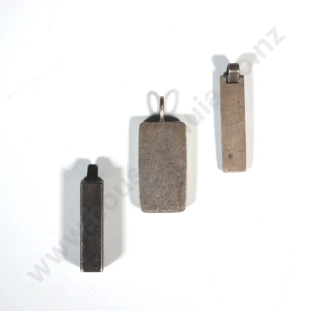 Three Sterling Silver Ingot Pendants Image 1++