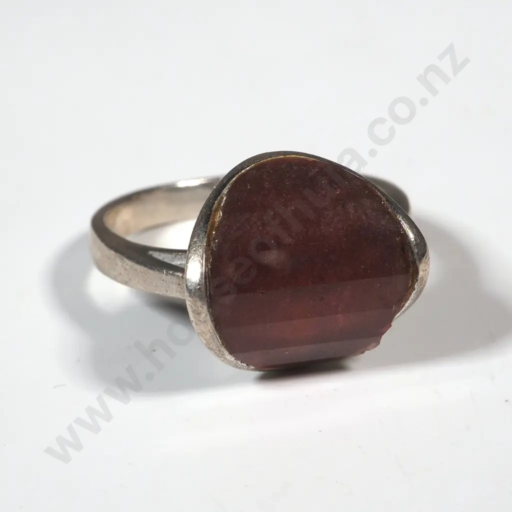 Sterling Silver Faceted Purple Stone Ring Image 1++
