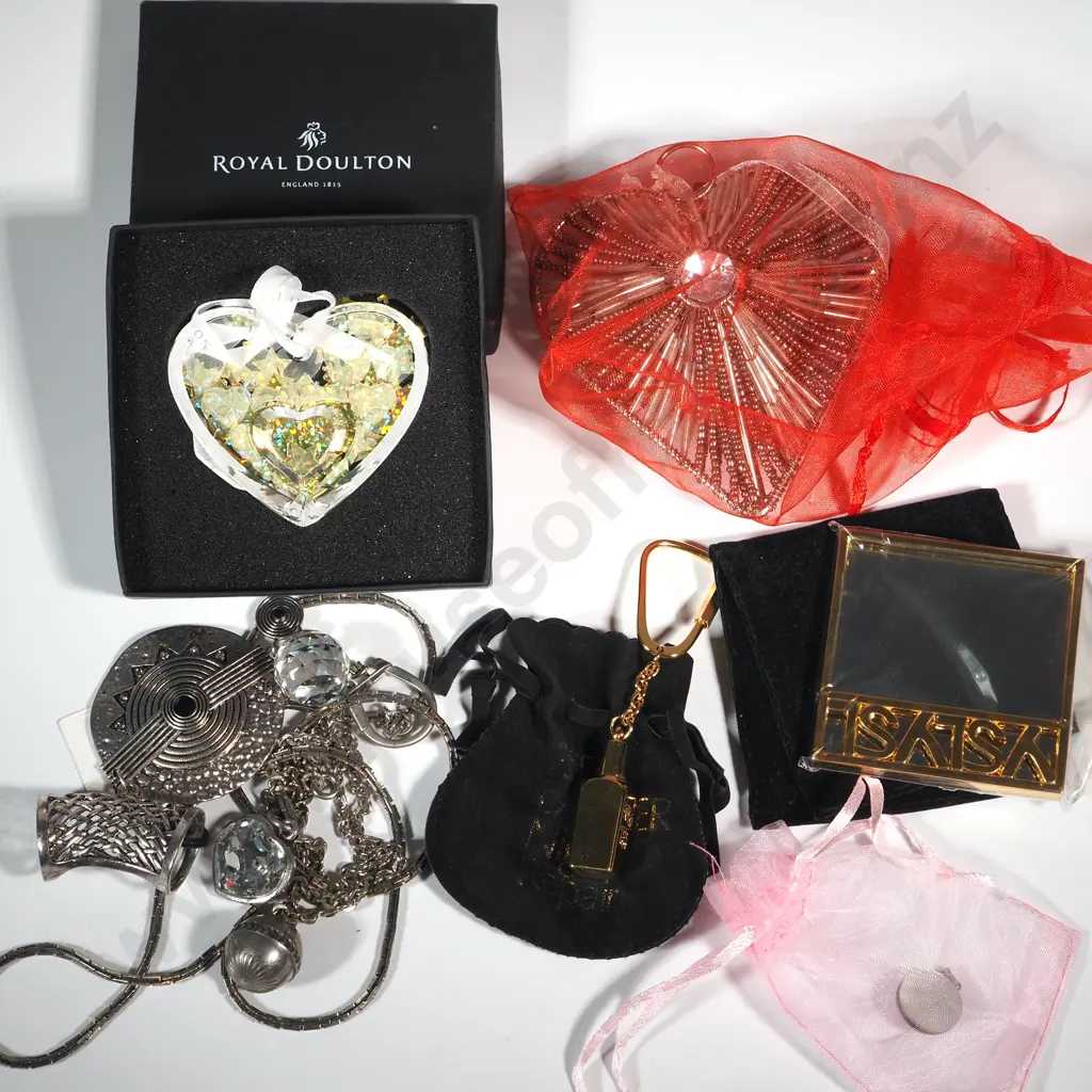 Collection Of Costume Jewellery Pendants & Two Key Ring Image 1++