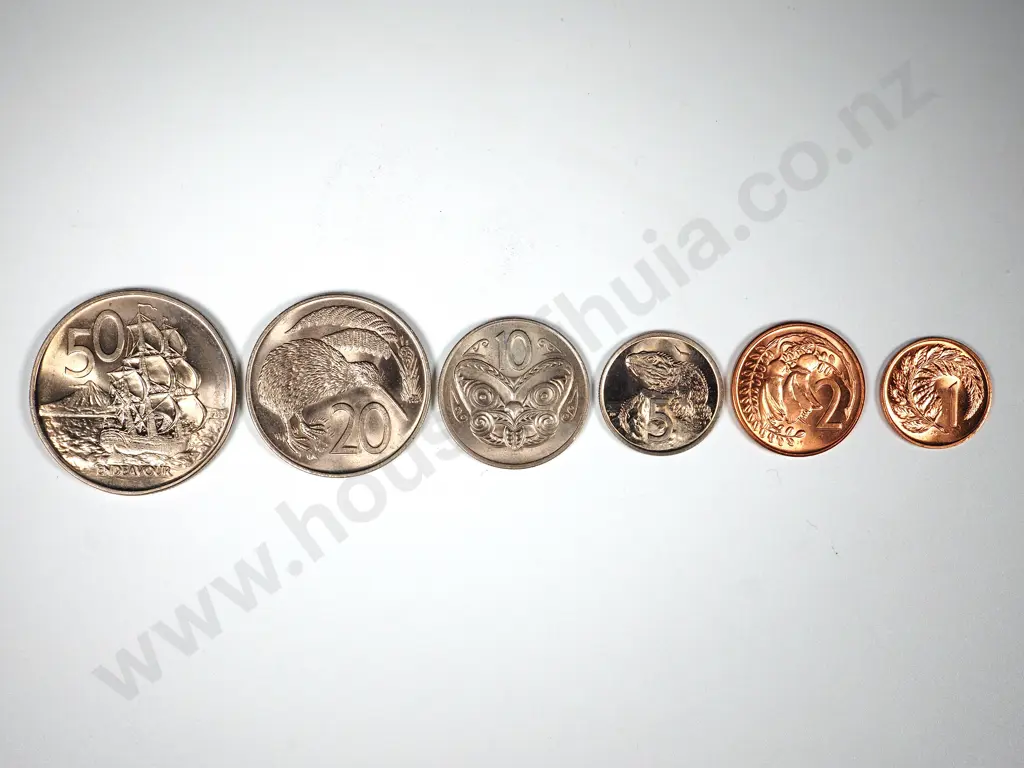 6 X NZ 1971 UNC CIRCULATION COINS 1 – 50 CENTS Image 1++