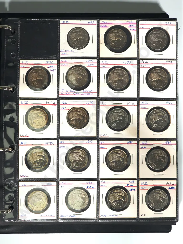 ALBUM OF NZ DECIMAL COINS 1 CENT TO $2 231 COINS Image 1++