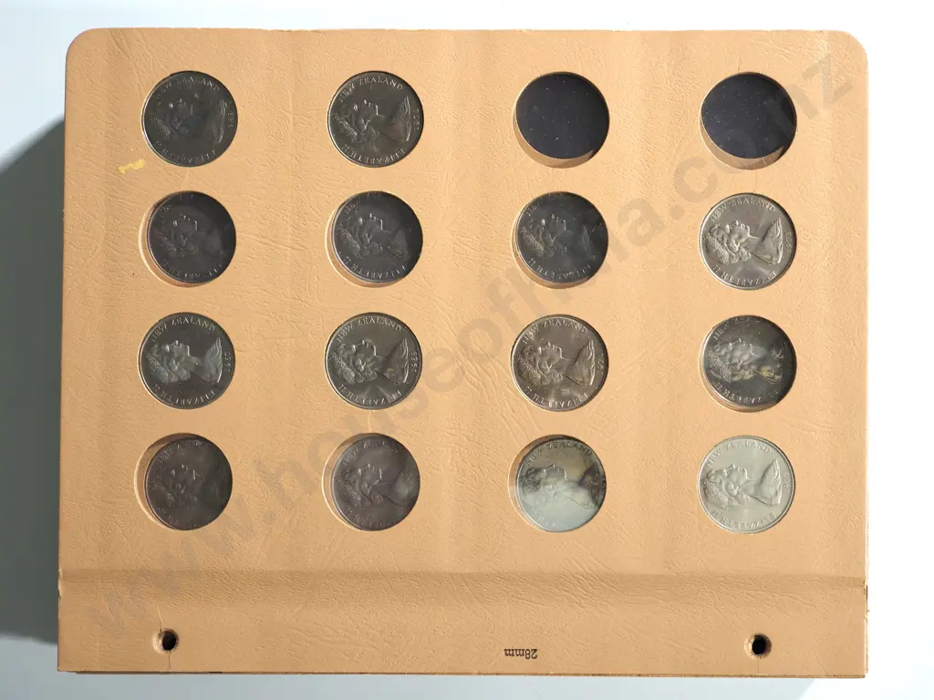 15 X PAGES OF NZ DECIMAL COINS 20 CENTS TO $2 98 COINS Image 1++