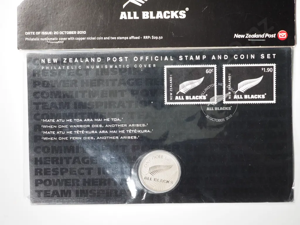 4 X 2011 ALL BLACKS SILVER FERN UNC $1 IN STAMP COVER Image 1++