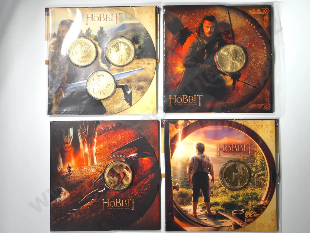 6 X 2012 TO 2014 THE HOBBIT UNC ONE DOLLAR COINS Image 1++