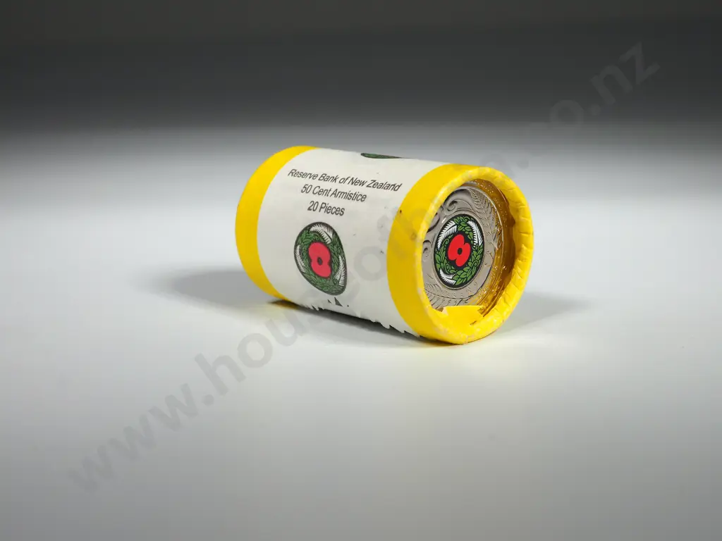 10  X 2018 UNC COLOURISED ARMISTICE 50 CENTS COIN ROLLS ( 200 COINS ) Image 1++