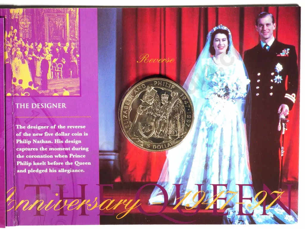 10 x 1997 GOLDEN WEDDING UNC FIVE DOLLARS COINS Image 1++