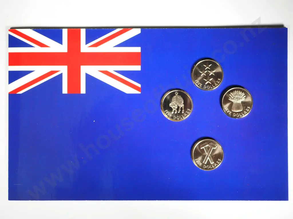7 X 1998 PRIDE IN NEW ZEALAND UNC FIVE DOLLARS COIN SETS ( 4 COINS IN EACH ) Image 1++