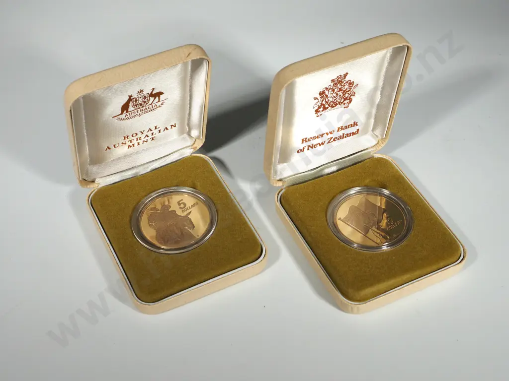 7 X 1990 PROOF $5 ANZAC PAIR WITH AUSTRALIA Image 1++