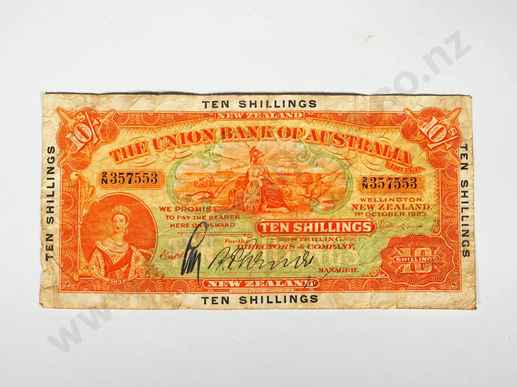 THE UNION BANK OF AUSTRALIA TEN SHILLINGS 1923 Image 1++