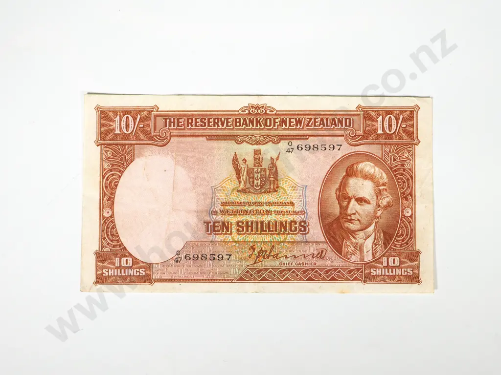 RESERVE BANK OF NEW ZEALAND TEN SHILLINGS HANNA Image 1++