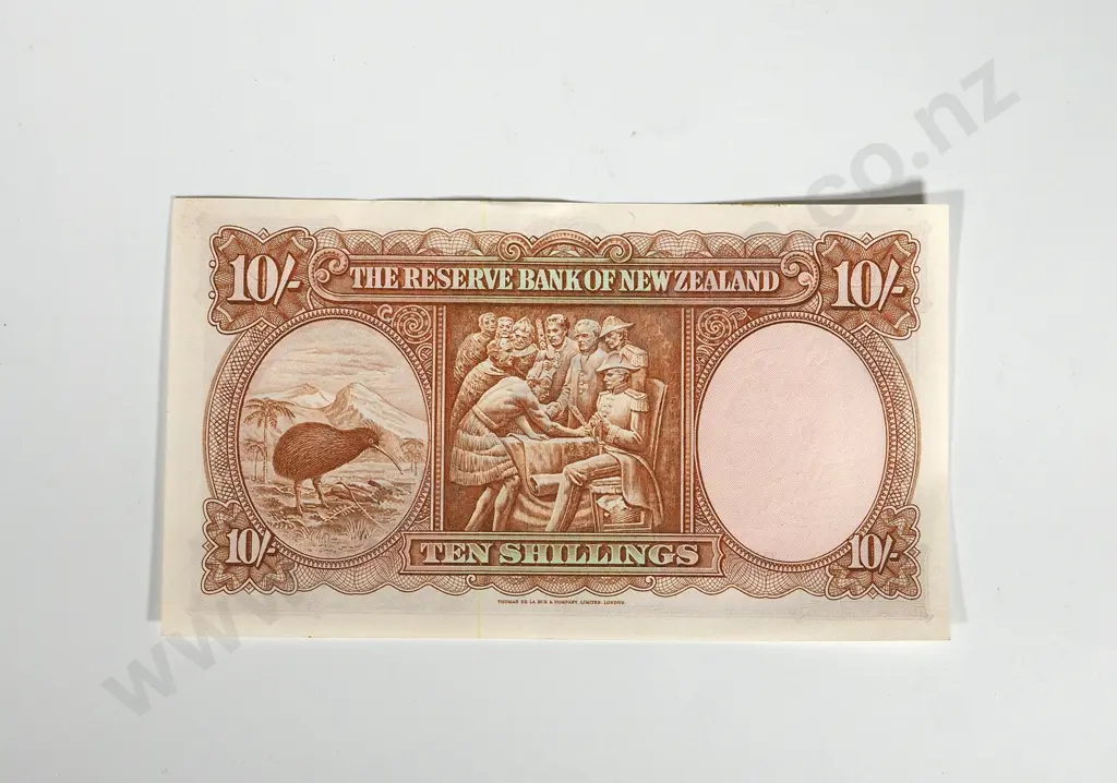 RESERVE BANK OF NEW ZEALAND TEN SHILLINGS FLEMING UNC Image 1++