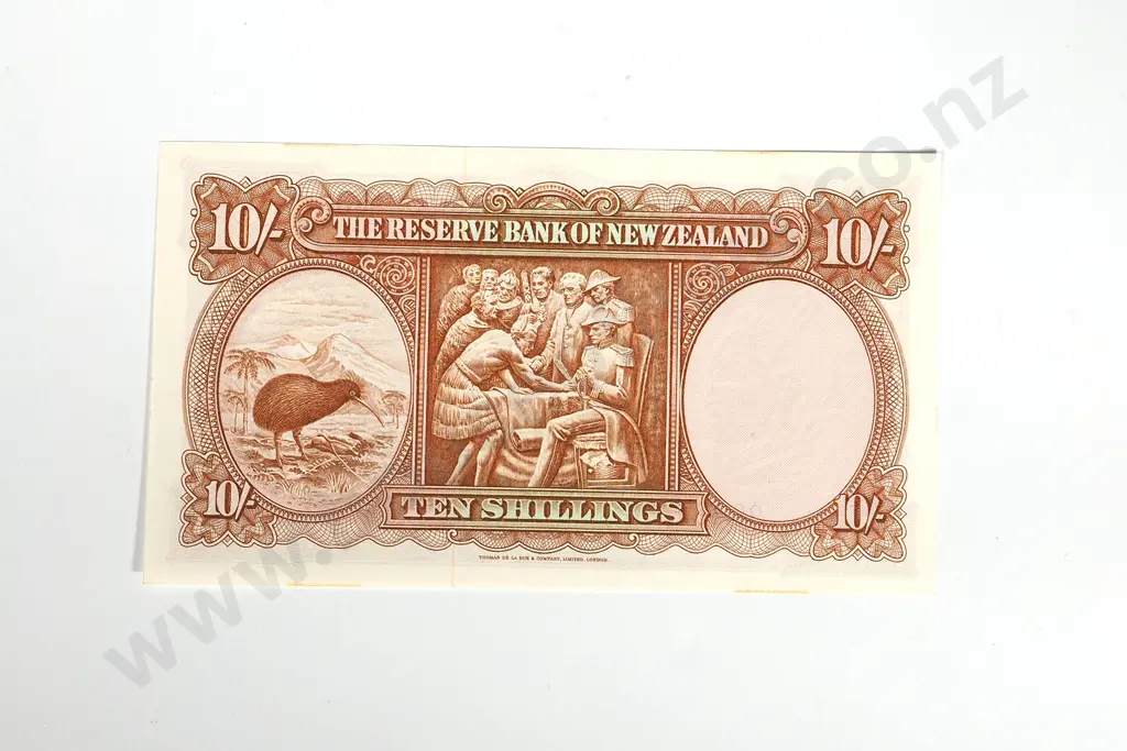 RESERVE BANK OF NEW ZEALAND TEN SHILLINGS FLEMING UNC Image 1++