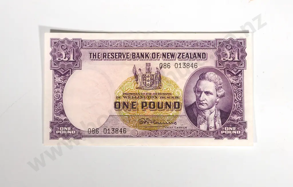 RESERVE BANK OF NEW ZEALAND ONE POUND FLEMING 086 EF Image 1++