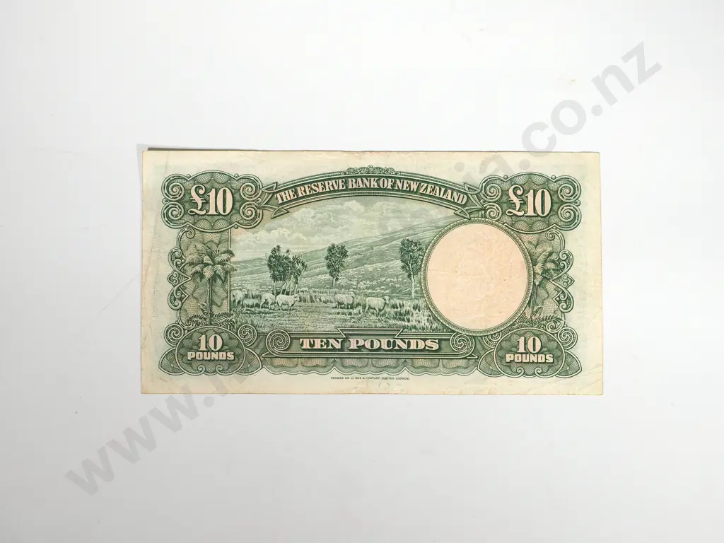 RESERVE BANK OF NEW ZEALAND TEN POUNDS FLEMING VF Image 1++