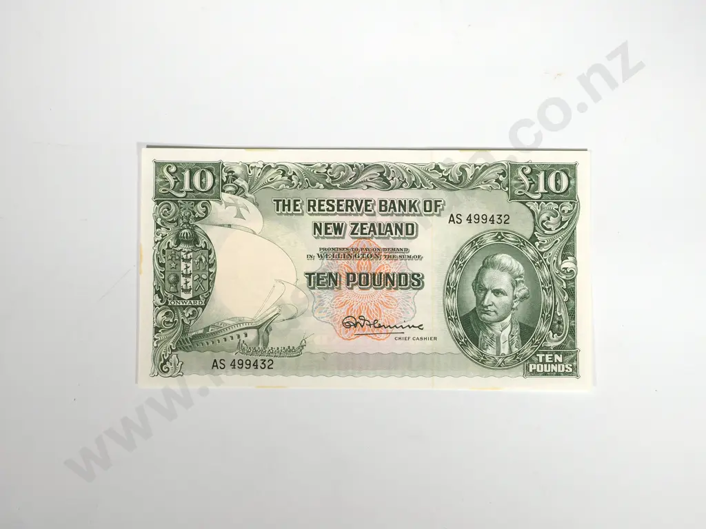 RESERVE BANK OF NEW ZEALAND TEN POUNDS FLEMING UNC Image 1++