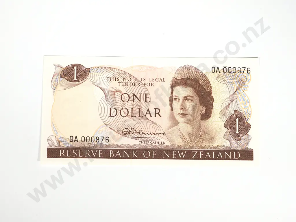 RESERVE BANK OF NEW ZEALAND ONE DOLLAR FLEMING UNC Image 1++